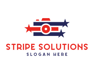 Stripe - Stars Stripe Camera logo design