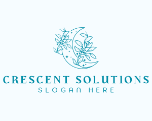 Crescent Moon Plants logo design