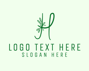 Vegan - Natural Elegant Letter H logo design