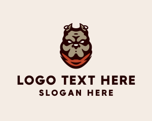 Bulldog - Tough Canine Pitbull logo design