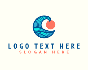 Surfing - Surfing Ocean Wave logo design