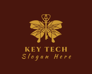 Gold Key Burtterfly logo design