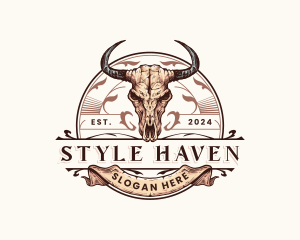 Bull Skull Horn Logo