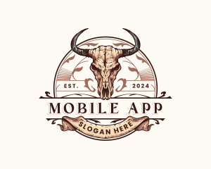 Cow - Bull Skull Horn logo design