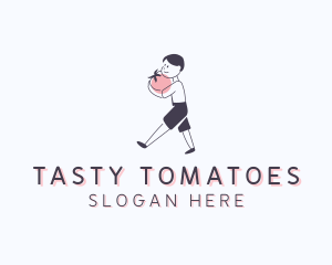 Cartoon Tomato Boy logo design