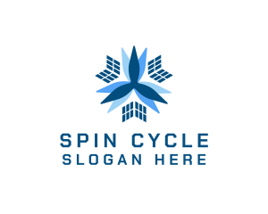 Spinning - Solar Panel Fan logo design