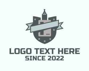 Nicotine - Vape Shield Banner logo design