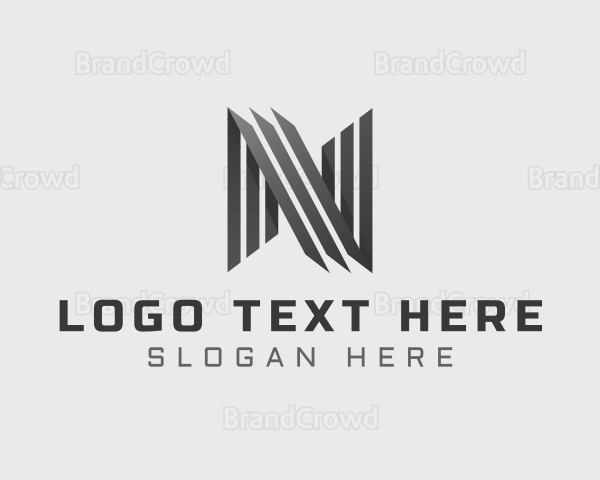 Creative Lines Advertising Letter N Logo