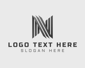 Grayscale - Creative Lines Advertising Letter N logo design