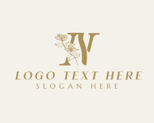 Stationery - Floral Beauty Cosmetics Letter N logo design