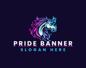 Unicorn Stallion Streamer logo design