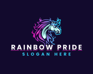 Homosexual - Unicorn Stallion Streamer logo design