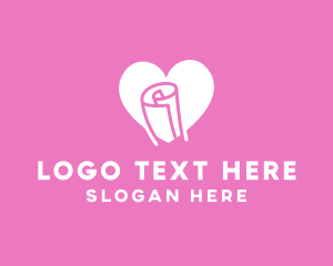 Heart - Lovely Message Paper logo design