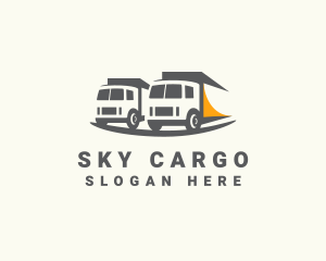 Loigistic Delivery Truck Transport logo design