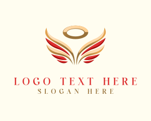Heavenly Being - Angel Wing Halo logo design