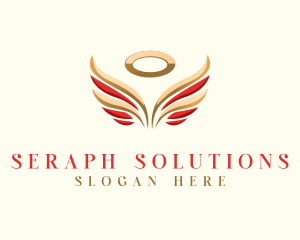 Seraph - Angel Wing Halo logo design