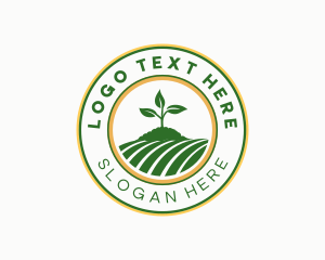 Vegan - Leaf Sprout Field logo design