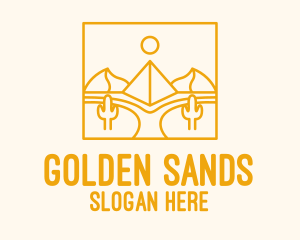 Sand - Golden Pyramid Line Art logo design