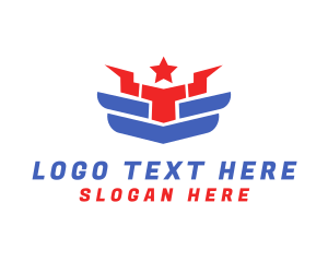 Veteran - Star Horn Wings logo design