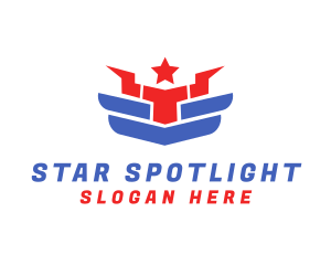 Star Horn Wings logo design