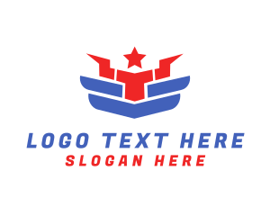Bull - Star Horn Wings logo design