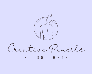 Female Naked Goddess logo design