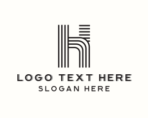 Simple - Line Stripes Letter H logo design