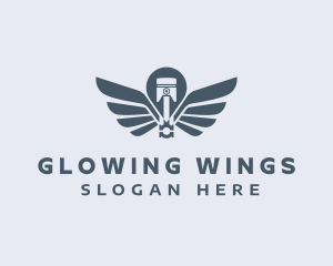 Mechanic Piston Wings logo design