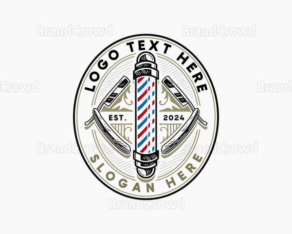 Barber Razor Hairstylist Logo