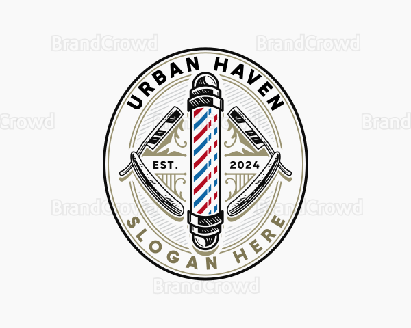 Barber Razor Hairstylist Logo