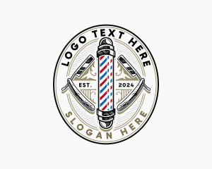 Luxury - Barber Razor Hairstylist logo design