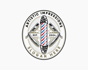 Barber Razor Hairstylist Logo