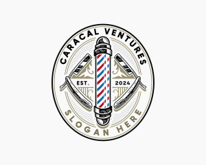 Barber Razor Hairstylist Logo