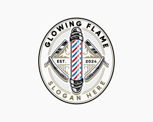 Barber Razor Hairstylist Logo