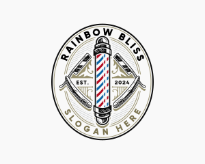 Barber Razor Hairstylist Logo