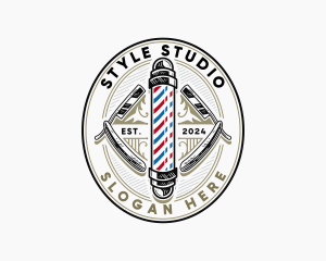 Barber Razor Hairstylist logo design