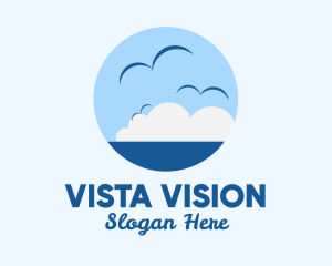 View - Ocean Seagulls View logo design