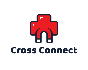 Cross - Red Cross Medical Medicine Magnet logo design