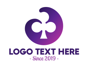 Poker - Violet Clubs Badge logo design