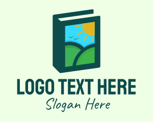 Land - Travel Tourist Book logo design