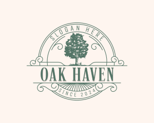 Eco Valley Oak Tree logo design