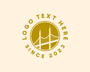Golden Gate - Construction Bridge Structure logo design