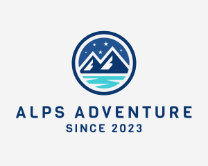 Alps - Night Mountain Adventure logo design