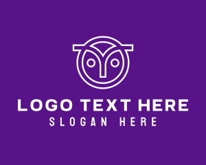 Learning Center - Owl Head Letter Y logo design