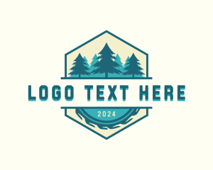 Log - Lumber Saw Tree logo design