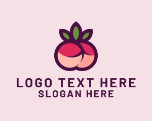 Erotic - Cherry Butt Fruit logo design