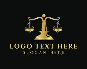 Paralegal - Golden Law Firm Justice logo design