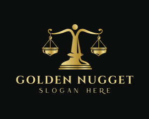 Golden Law Firm Justice logo design