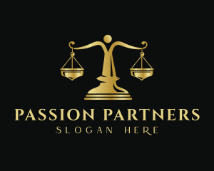 Golden Law Firm Justice logo design