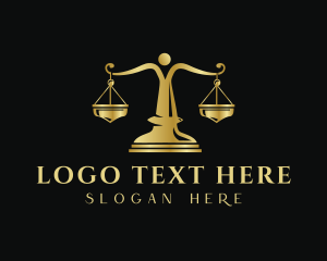 Judiciary - Golden Law Firm Justice logo design